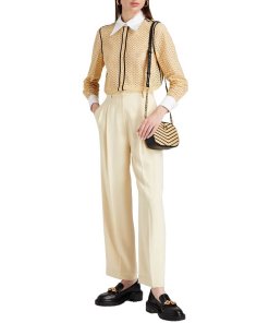 Tory Burch Poplin-Trimmed Broderie Anglaise Cotton Shirt