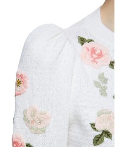 Alice + Olivia Kitty Floral Embroidered Cardigan
