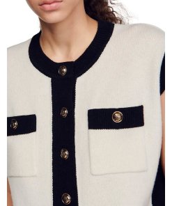 Sandro Lunea Oversized Two-Tone Sweater Vest