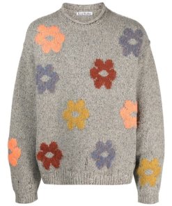 Acne Studios Floral Jacquard Wool-Blend Sweater – evaChic