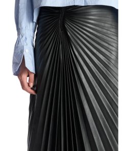 A.L.C. Tracy Pleated Vegan Leather Asymmetric Skirt