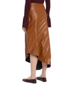 A.L.C. Tracy Pleated Vegan Leather Asymmetric Skirt