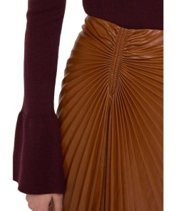 A.L.C. Tracy Pleated Vegan Leather Asymmetric Skirt