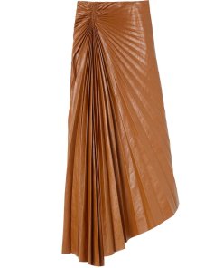 A.L.C. Tracy Pleated Vegan Leather Asymmetric Skirt
