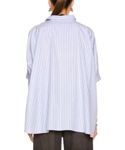 R13 Stripe Oversize Boxy Button-Up Shirt