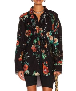 R13 Useless Treasures Drop Neck Tuxedo Shirt