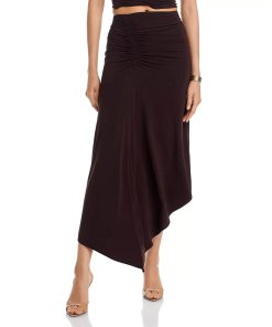 A.L.C. Adeline Ruched Asymmetric Midi Skirt