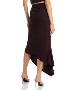 A.L.C. Adeline Ruched Asymmetric Midi Skirt