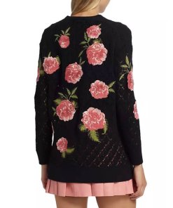 Alice + Olivia Bradford Floral Embroidered Grandpa Cardigan