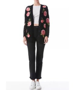 Alice + Olivia Bradford Floral Embroidered Grandpa Cardigan