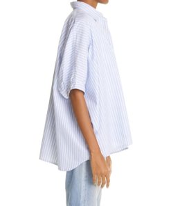 R13 Stripe Oversize Boxy Button-Up Shirt