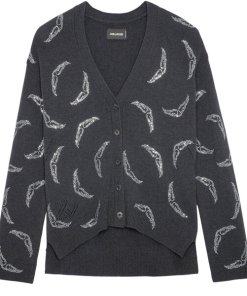 Zadig & Voltaire Mirka Wings Rhinestone Embellished Cashmere Cardigan