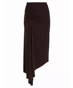 A.L.C. Adeline Ruched Asymmetric Midi Skirt