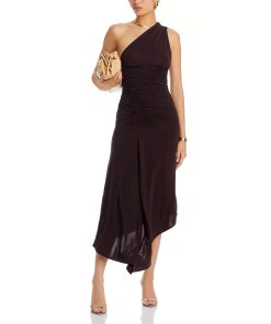 A.L.C. Adeline Ruched Asymmetric Midi Skirt