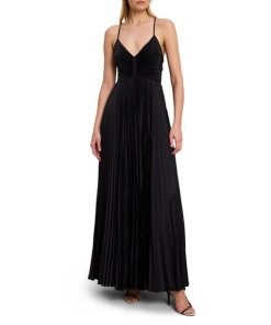 A.L.C. Aries Pleated Maxi Open-Back Dress