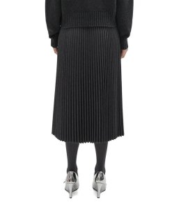 Theory Pleated Flannel Combo Midi Skirt