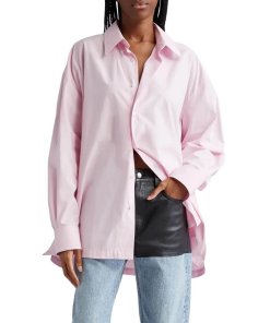 Alexanderwang.T Apple Patch Button-Up Long-Sleeve Shirt – evaChic