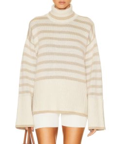 2023121703 Toteme Signature Stripe Turtleneck Wool-Blend Sweater