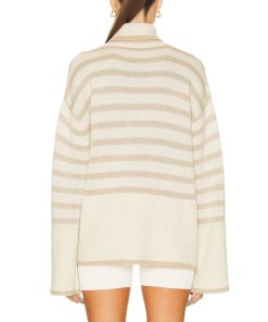 2023121703 Toteme Signature Stripe Turtleneck Wool-Blend Sweater