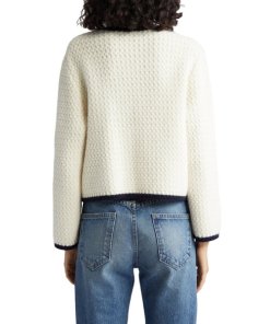 Nili Lotan Perah Contrast-Trim Wool Cardigan