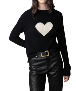 Zadig & Voltaire Lili Heart Intarsia Cashmere Sweater