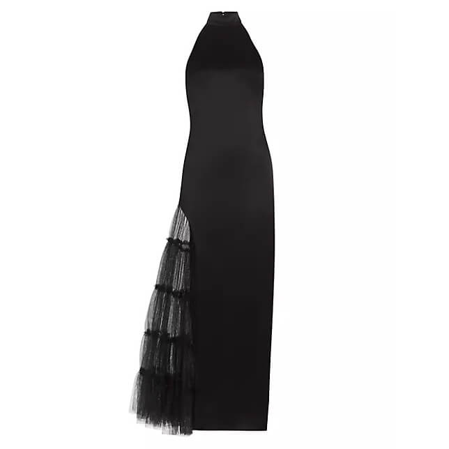 dion lee viscose jersey dress DION LEE Size 6 Black Navy Viscose Blend Cut Out Long Sleeve Mini Dress