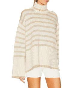 2023121703 Toteme Signature Stripe Turtleneck Wool-Blend Sweater