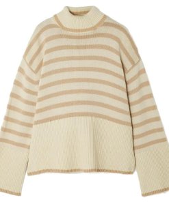 2023121703 Toteme Signature Stripe Turtleneck Wool-Blend Sweater