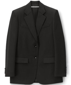 Alexander Wang Embroidered Logo Single-Breasted Wool Blazer