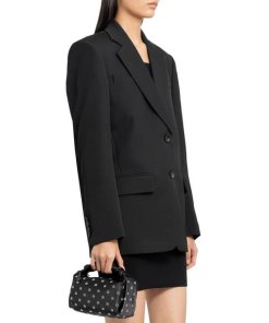 Alexander Wang Embroidered Logo Single-Breasted Wool Blazer