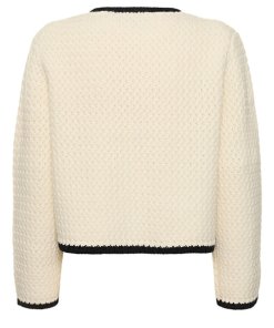 Nili Lotan Perah Contrast-Trim Wool Cardigan