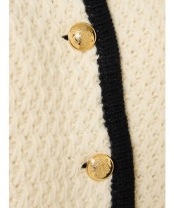 Nili Lotan Perah Contrast-Trim Wool Cardigan