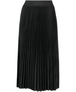 Theory Pleated Flannel Combo Midi Skirt