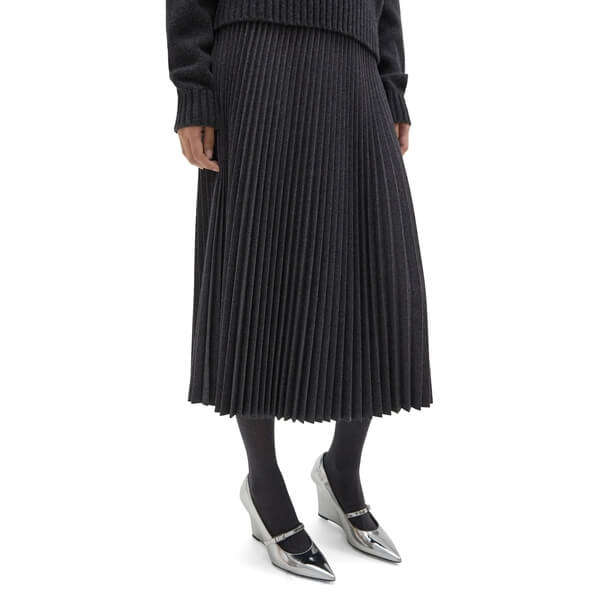 Theory Pleated Flannel Combo Midi Skirt – evaChic