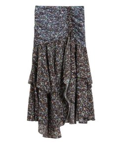 Ted Baker Chloei Ruched Waterfall Chiffon Midi Skirt