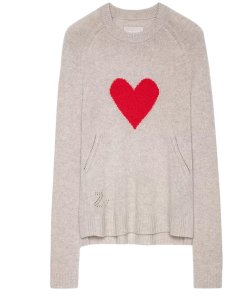 Zadig & Voltaire Lili Heart Intarsia Cashmere Sweater
