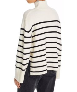 Anine Bing Courtney Striped Wool-Cashmere Sweater