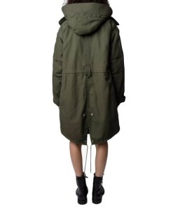 Zadig & Voltaire Kiwi Faux-Fur Canvas Parka Coat