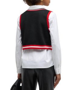 Alice + Olivia Orly Striped Sweater Vest Layered Combination Top