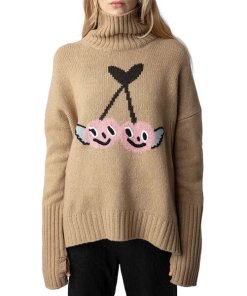 Zadig & Voltaire Alma Cherry Intarsia Merino Sweater