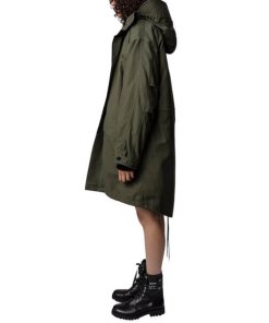 Zadig & Voltaire Kiwi Faux-Fur Canvas Parka Coat