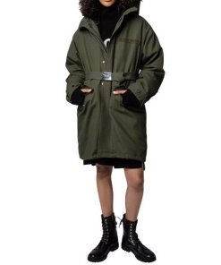 Zadig & Voltaire Kiwi Faux-Fur Canvas Parka Coat