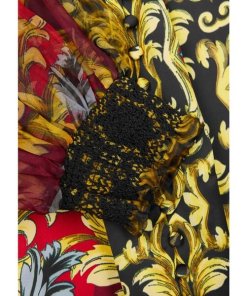 Alice + Olivia Brentley Tie-Neck Printed Blouse