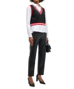Alice + Olivia Orly Striped Sweater Vest Layered Combination Top