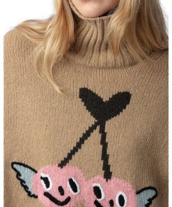 Zadig & Voltaire Alma Cherry Intarsia Merino Sweater