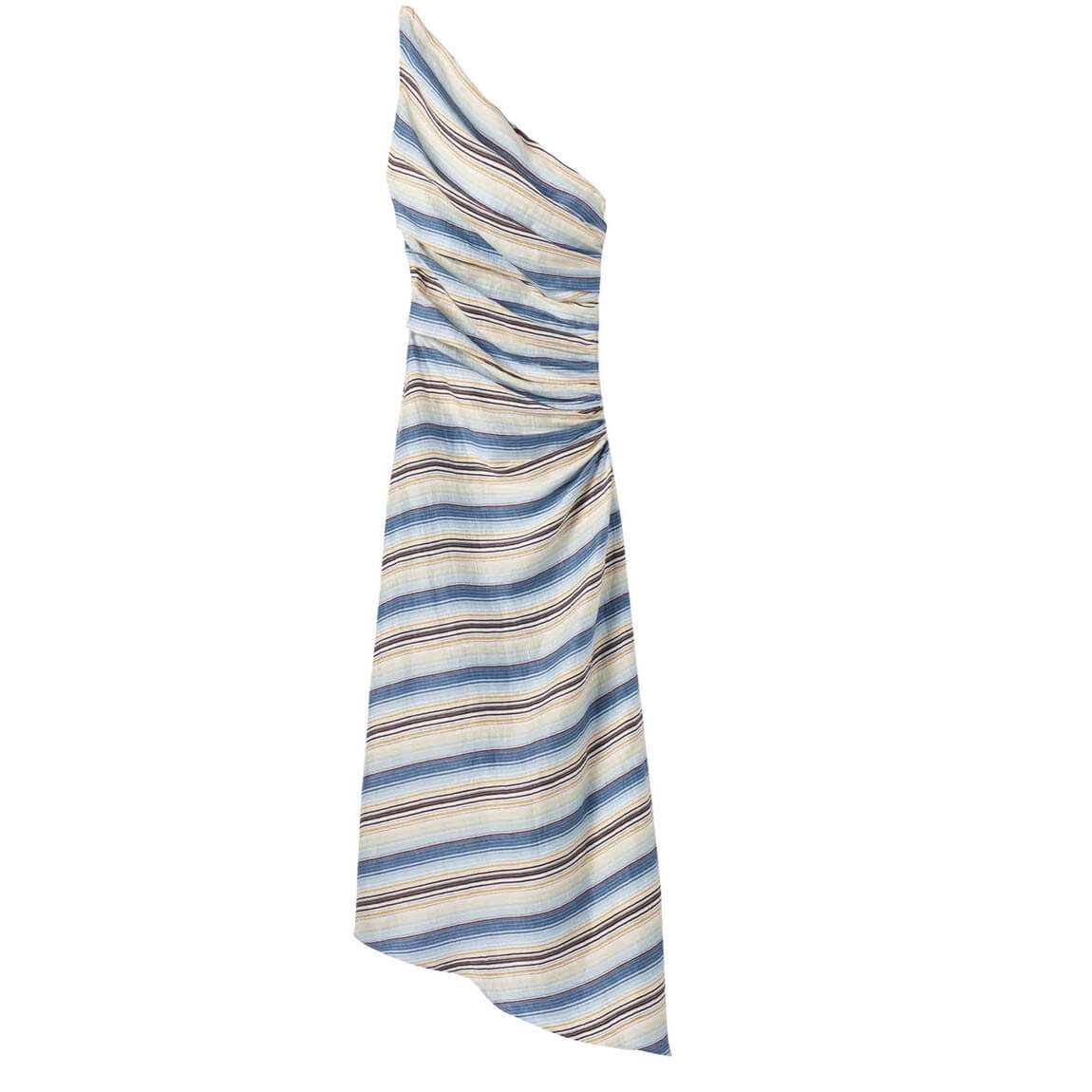 A.L.C.-Carolyn-Striped-Asymmetric-Midi-Dress