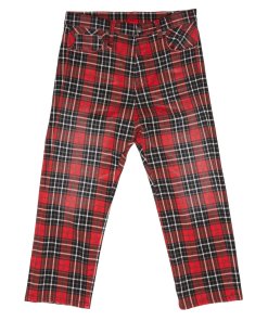 R13 Tailored Drop Plaid Denim Pants