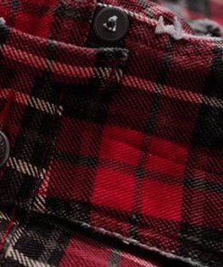 R13 Tailored Drop Plaid Denim Pants