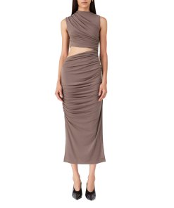 Misha Laurel Matte Jersey Midi Dress_ brown 1
