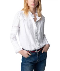 Zadig & Voltaire Trevy Tomboy Pintuck Blouse